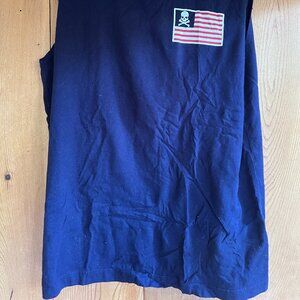 CLOSE OUT SALE Team Soul Navy Sleeveless Tee with Flag - Size Small